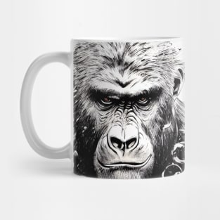 Ape Monkey Wild Nature Illustration Line Epic Illustration Line Art Mug